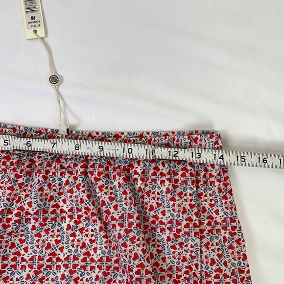 Vtg Max Studio Floral Heart Print Midi Skirt M Red Tiered Ruffle Cottage Prairie - Picture 9 of 11